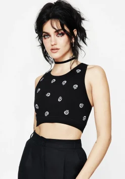Mori Skull Embroidered Racerback Bralet