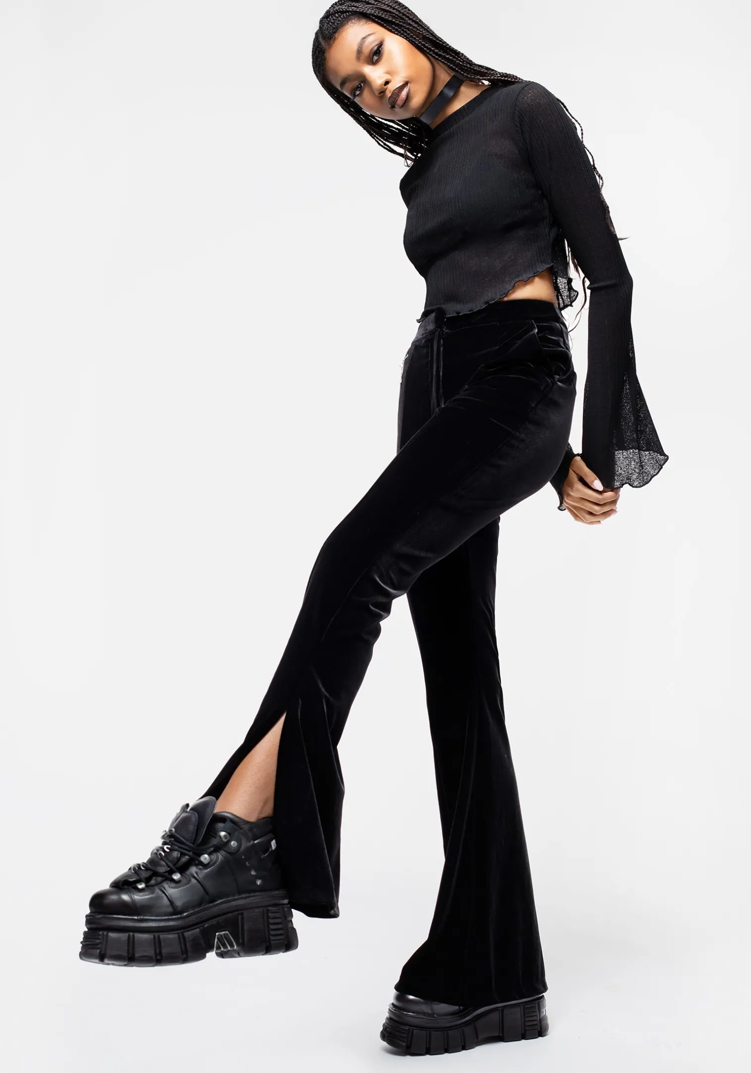 Morrigan Side Split Flared Trousers