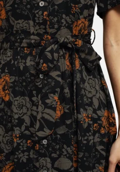 Mortify Floral Print Midi Shirt Dress