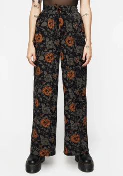 Mortify Floral Print Wide Leg Trousers