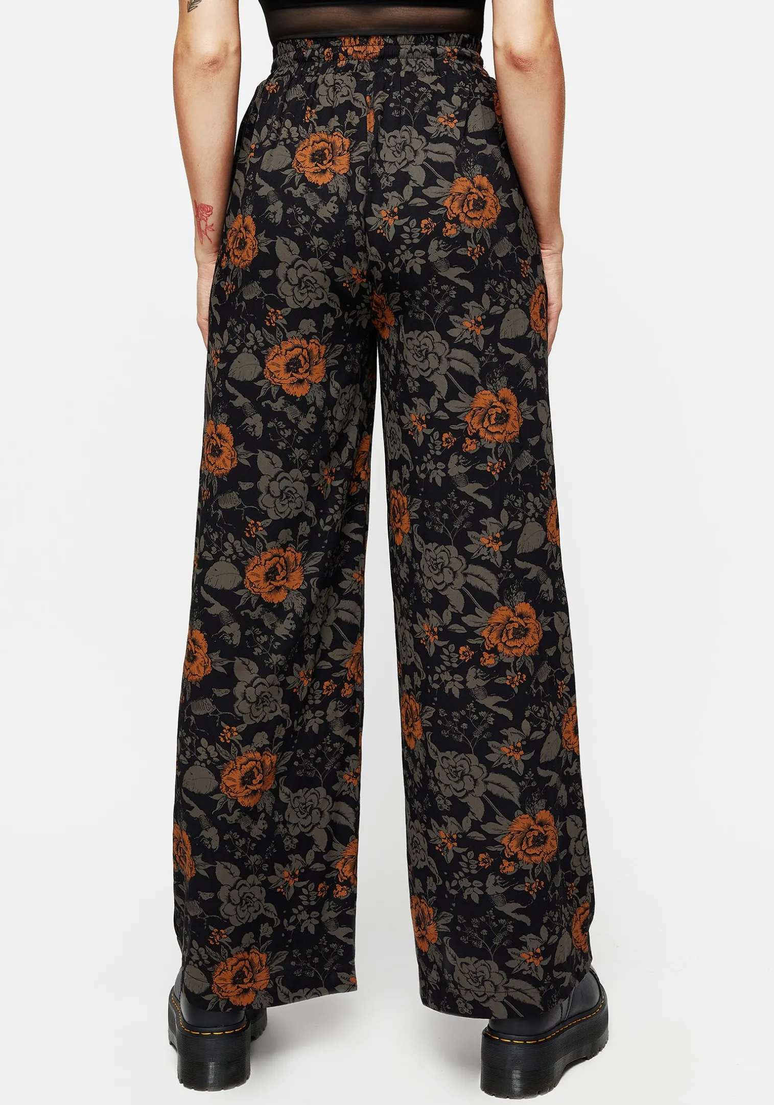 Mortify Floral Print Wide Leg Trousers