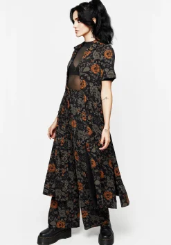 Mortify Floral Print Wide Leg Trousers