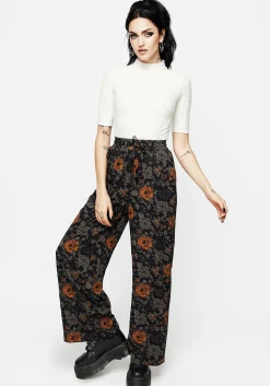 Mortify Floral Print Wide Leg Trousers