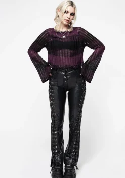 Mortis Laced Straight Leg PU Trousers