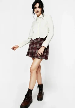 Mortmoth Chain Collared Crop Shirt