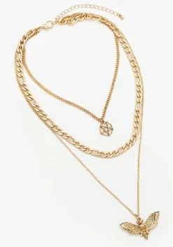Mortmoth Layered Choker Necklace - Gold