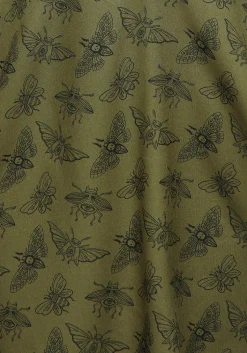 Mortmoth Print Mini Shirt Dress - Green