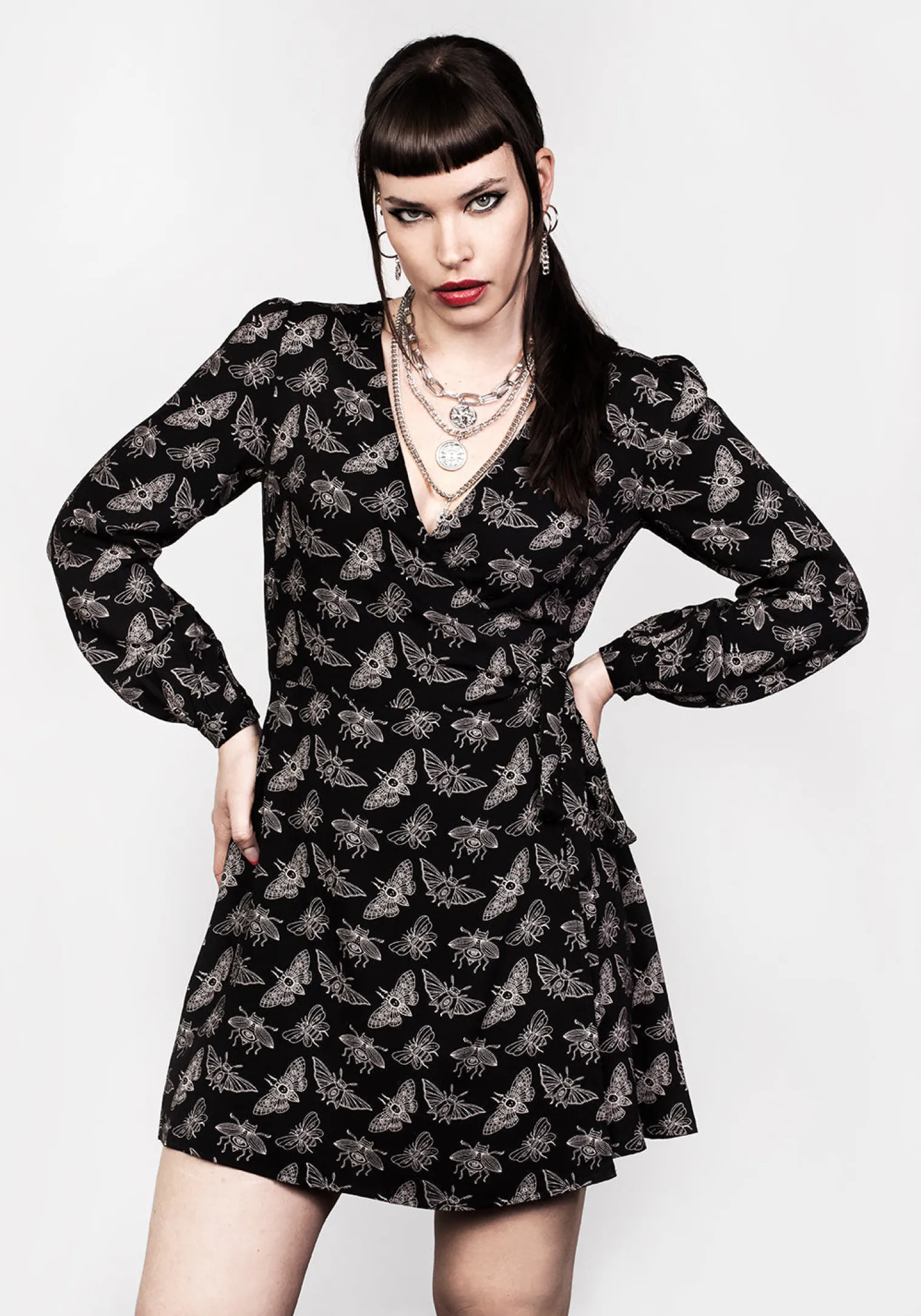 Mortmoth Wrap Mini Dress