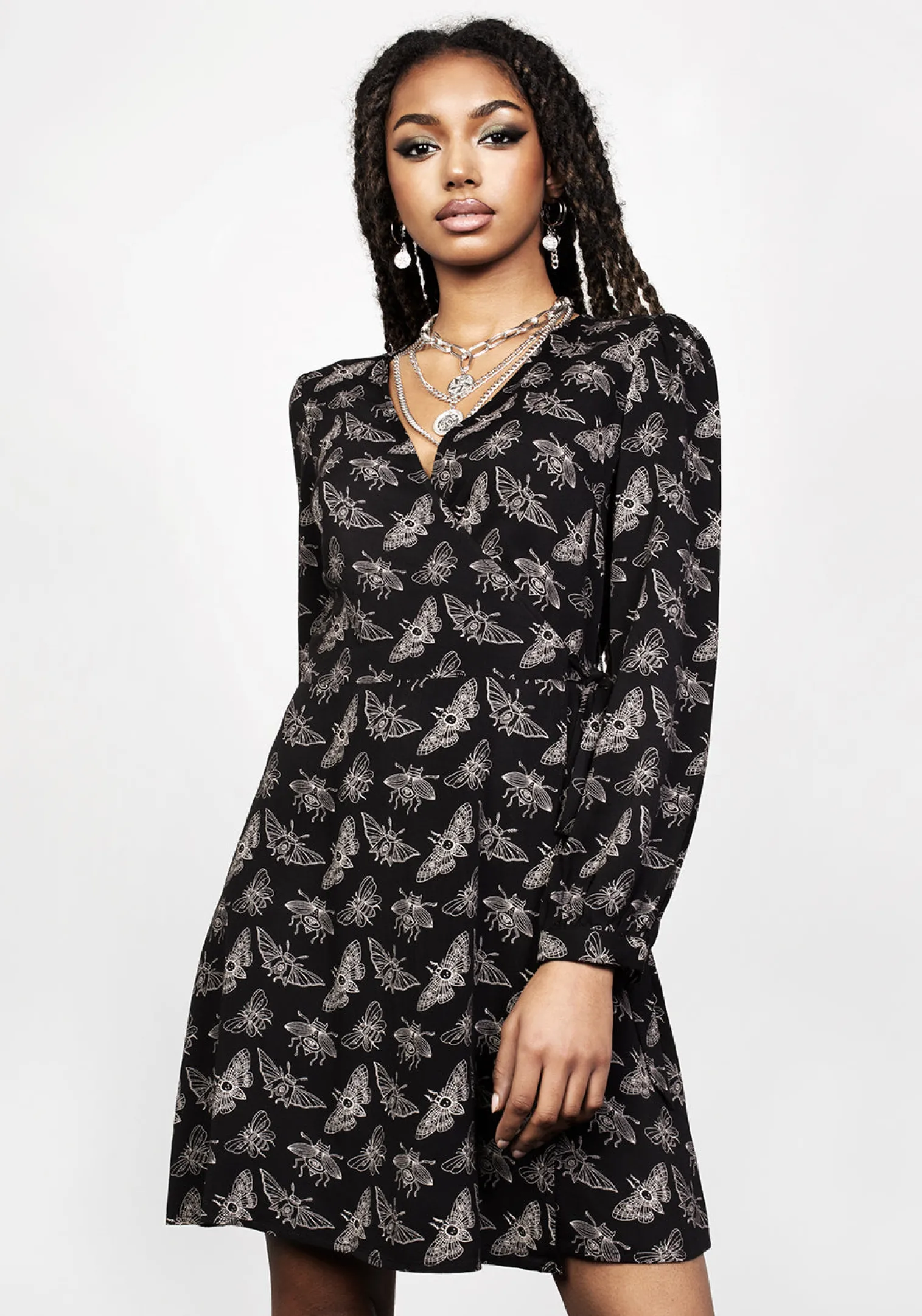 Mortmoth Wrap Mini Dress