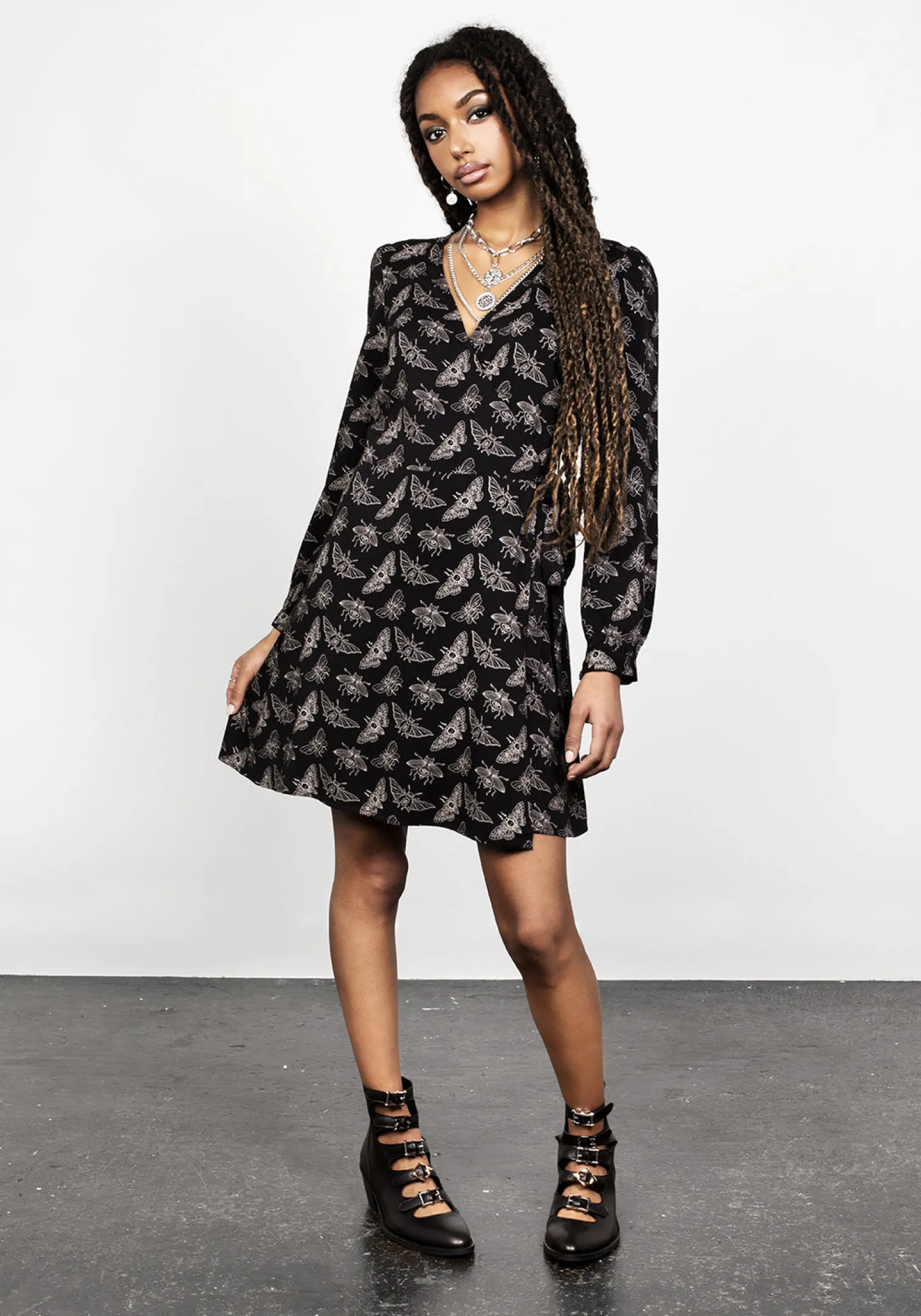 Mortmoth Wrap Mini Dress