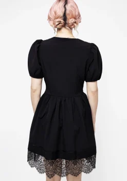Mortuary Lace Button Up Mini Dress