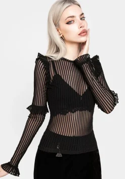 Mourning Ruffle Top