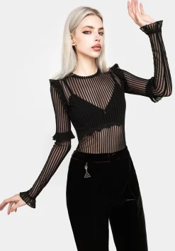 Mourning Ruffle Top