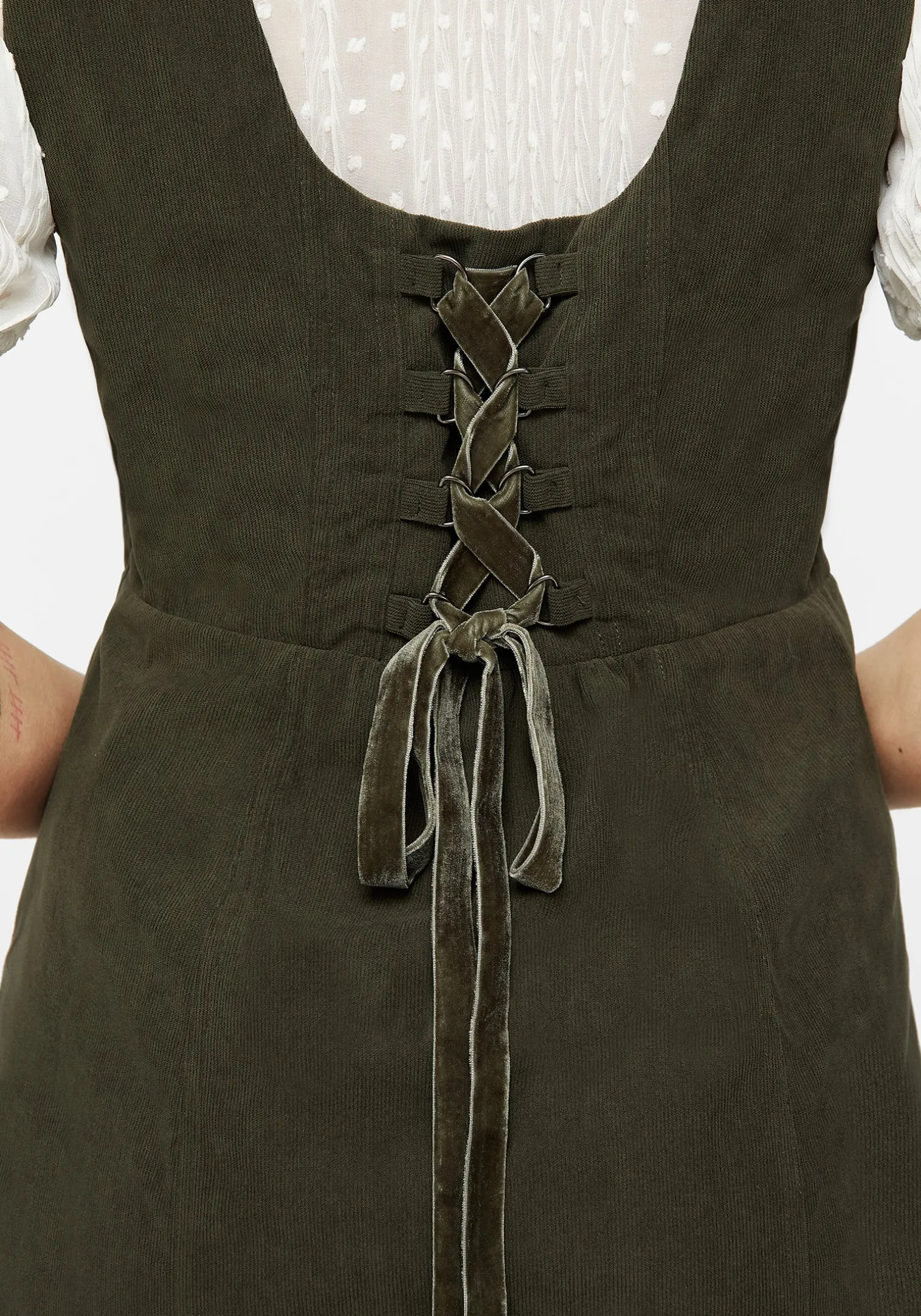 Mycelium Embroidered Mini Pinafore Dress