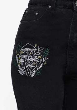 Mycena Mushroom Embroidered Mom Jean