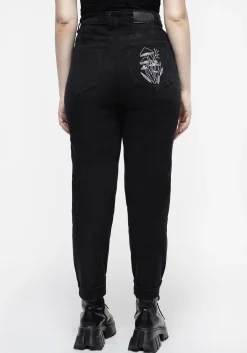 Mycena Mushroom Embroidered Mom Jean