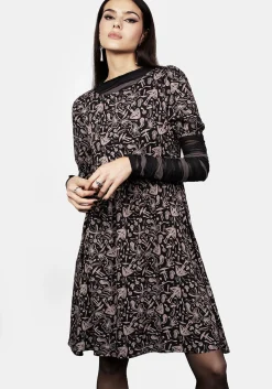 Mycophile Mushroom Print Mini Skater Dress