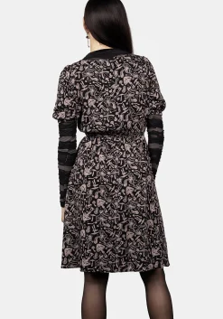 Mycophile Mushroom Print Mini Skater Dress