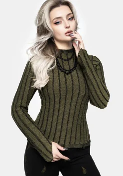 Myrsina Plated Rib Knit Top