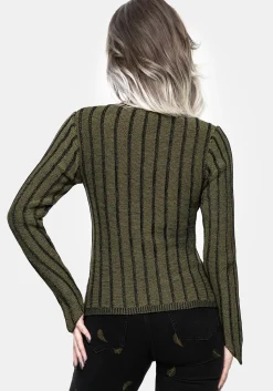Myrsina Plated Rib Knit Top