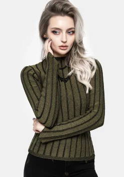Myrsina Plated Rib Knit Top