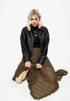 Myrtle Floral Lace Handkerchief Hem Midi Skirt