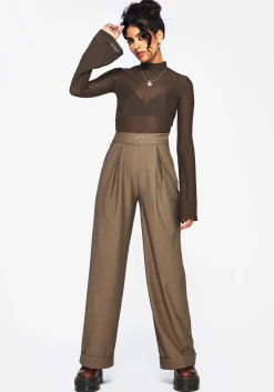 Mystic Embroidered Turn Up Wide Leg Trouser