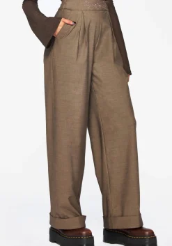 Mystic Embroidered Turn Up Wide Leg Trouser