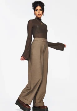 Mystic Embroidered Turn Up Wide Leg Trouser