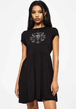 Mystify Embroidered Skater Mini Dress