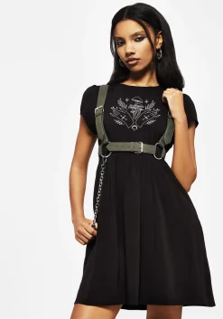 Mystify Embroidered Skater Mini Dress