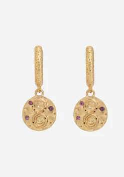 Naja Snake Charm Hoop Earrings