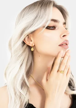 Naja Snake Charm Hoop Earrings