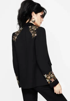 Nasturtium Floral Embroidered Relaxed Blazer