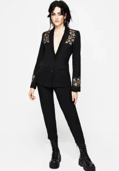 Nasturtium Floral Embroidered Relaxed Blazer