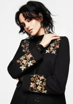 Nasturtium Floral Embroidered Relaxed Blazer