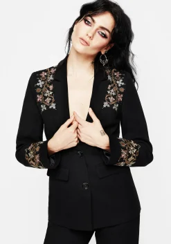 Nasturtium Floral Embroidered Relaxed Blazer