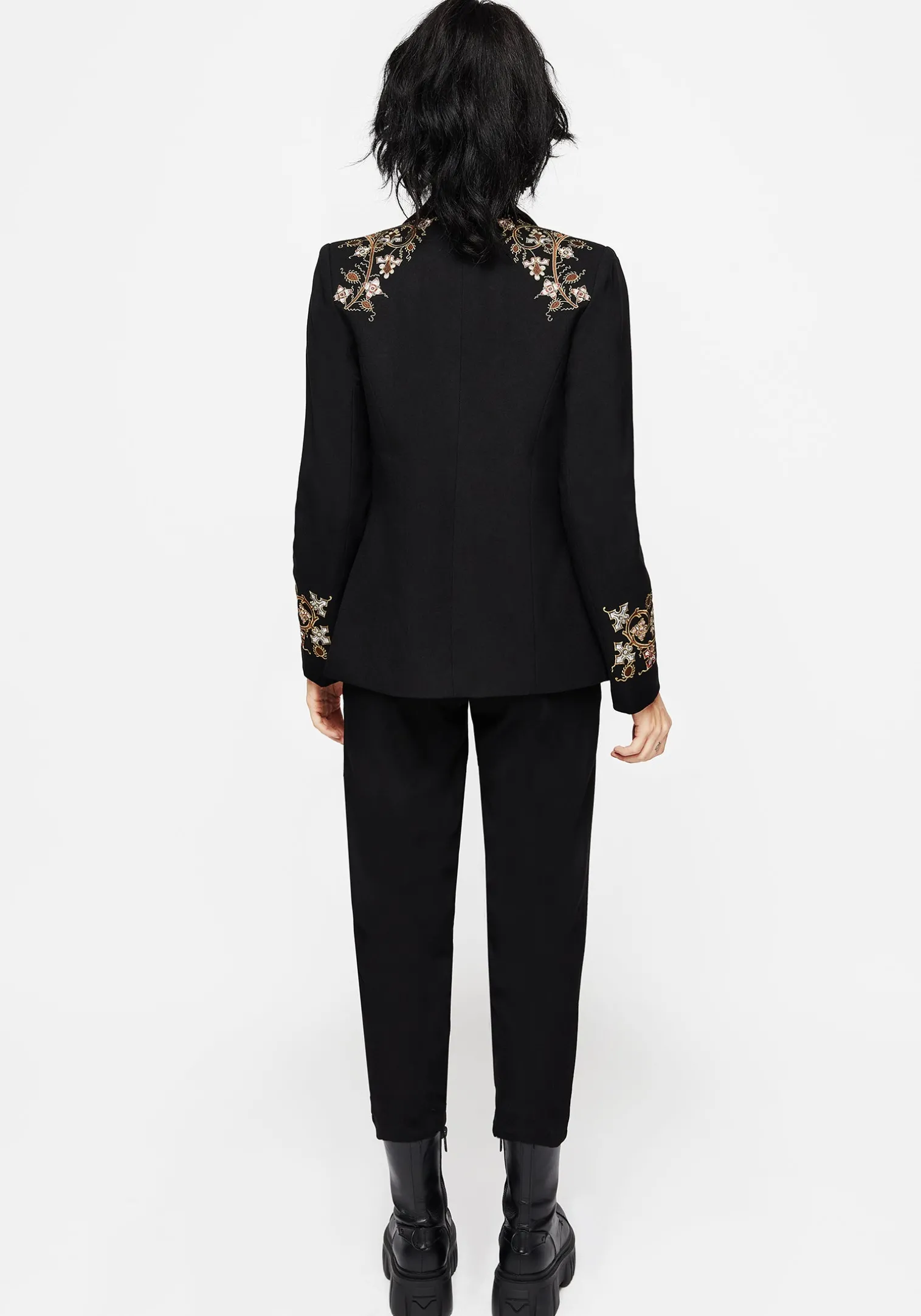 Nasturtium Floral Embroidered Tapered Trousers