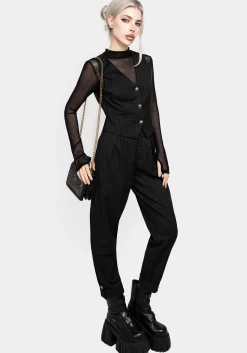 Necrosis High Neck Long Sleeve Mesh Top