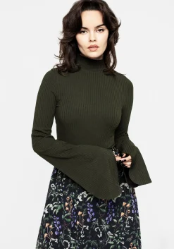 Nectar High Neck Flared Sleeve Top