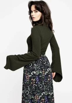 Nectar High Neck Flared Sleeve Top