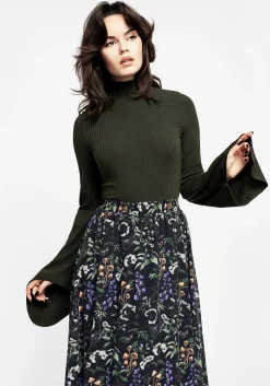 Nectar High Neck Flared Sleeve Top