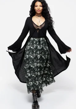 Nightbloom Button Front Midaxi Skirt