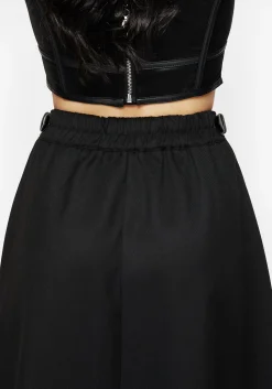 Nightingale Buckled Midi Skirt - Black