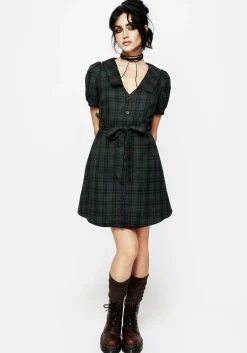 Nightingale Check Collar Mini Shirt Dress