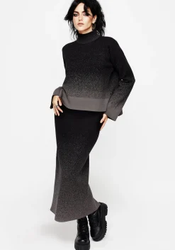 Nightjar Ombre Knit Mermaid Maxi Skirt