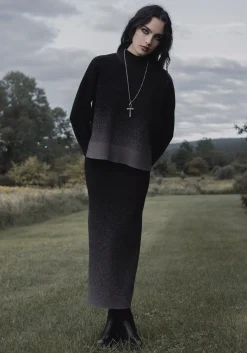 Nightjar Ombre Knit Mermaid Maxi Skirt