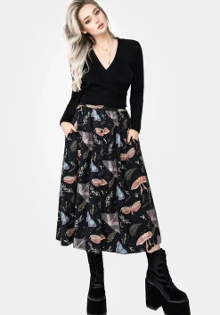 Nightmoth Button Up Midi Skirt