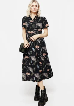 Nightmoth Midi Shirt Dress
