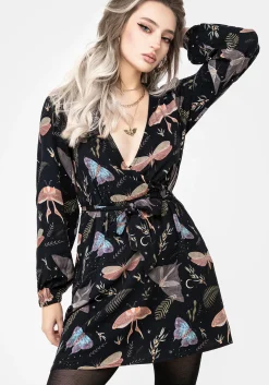 Nightmoth Mini Wrap Dress